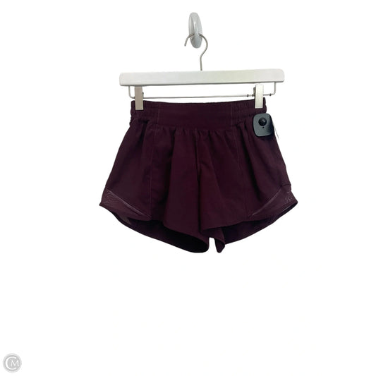 Athletic Shorts By Lululemon In Maroon, Size: 4