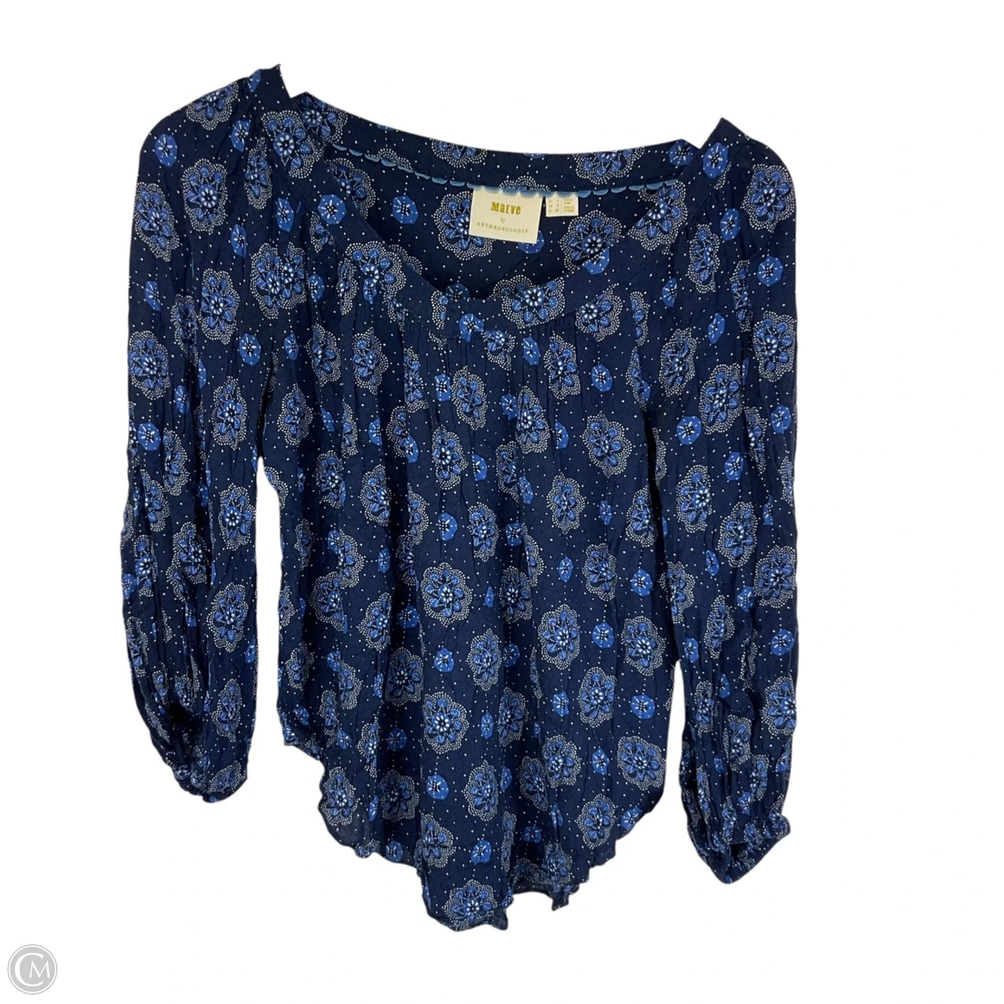 Top Long Sleeve By Maeve In Blue, Size: 0