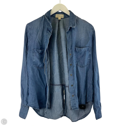 Top Long Sleeve By Cloth & Stone In Blue Denim, Size: S