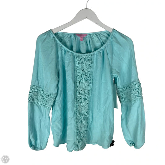 Top Long Sleeve Designer By Lilly Pulitzer In Blue, Size: S