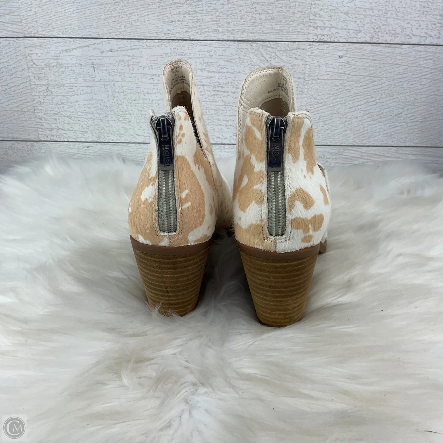 Boots Ankle Heels By Michael Shannon In Animal Print, Size: 8