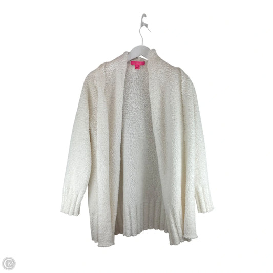 Sweater Cardigan Designer By Lilly Pulitzer In White, Size: L
