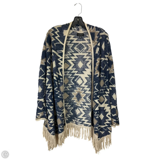 Cardigan By Lucky Brand In Blue & Cream, Size: L