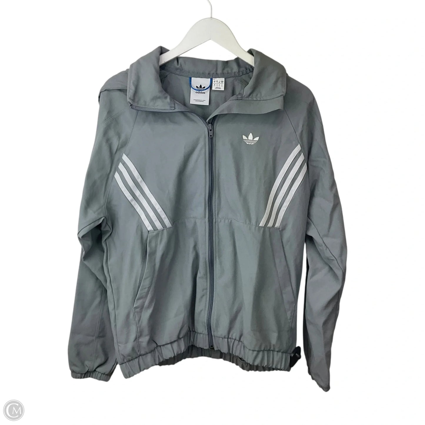 Athletic Jacket By Adidas In Grey, Size: S