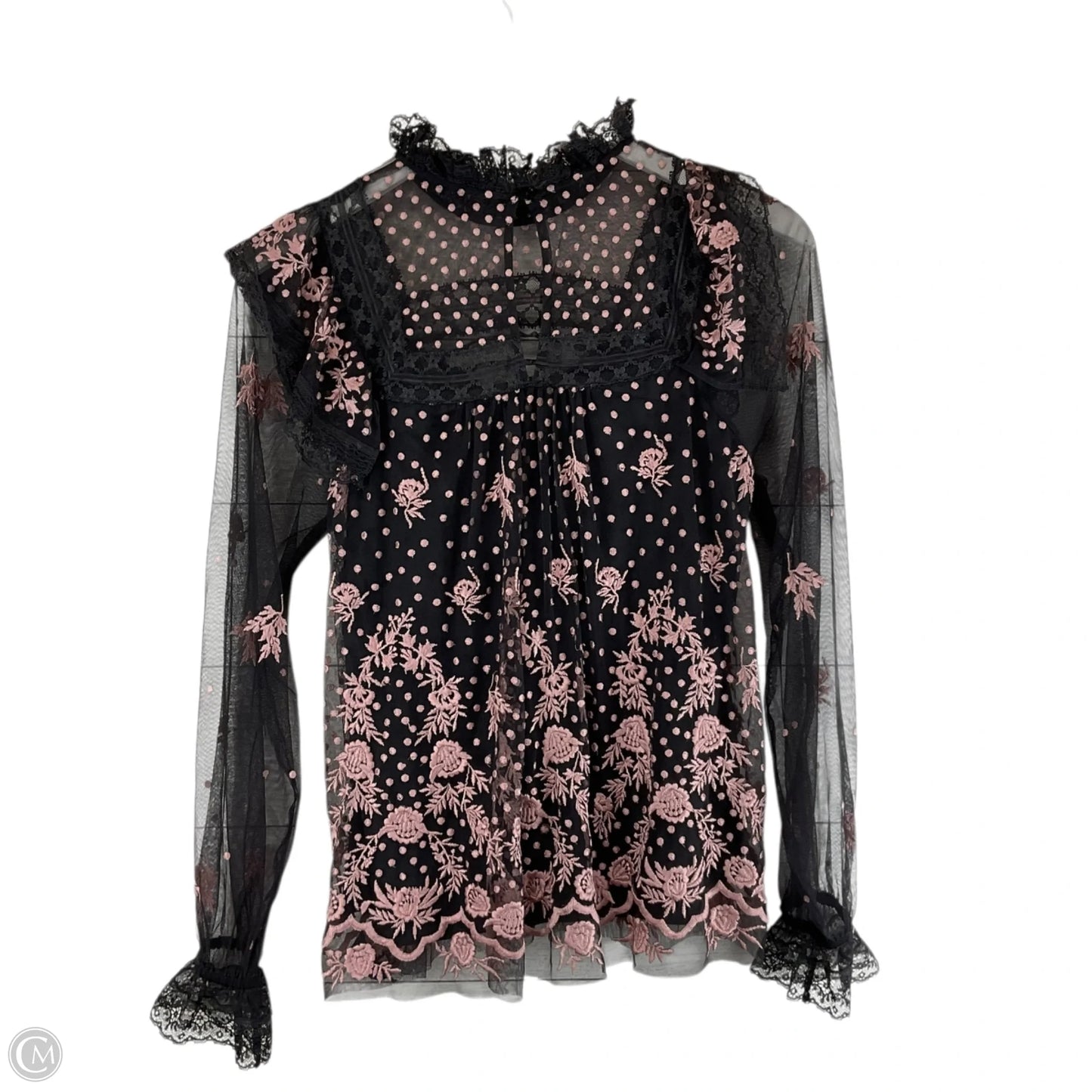 Top Long Sleeve By Clothes Mentor In Black & Pink, Size: Xs