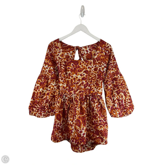 Dress Casual Short By Anthropologie In Orange & Purple, Size: M