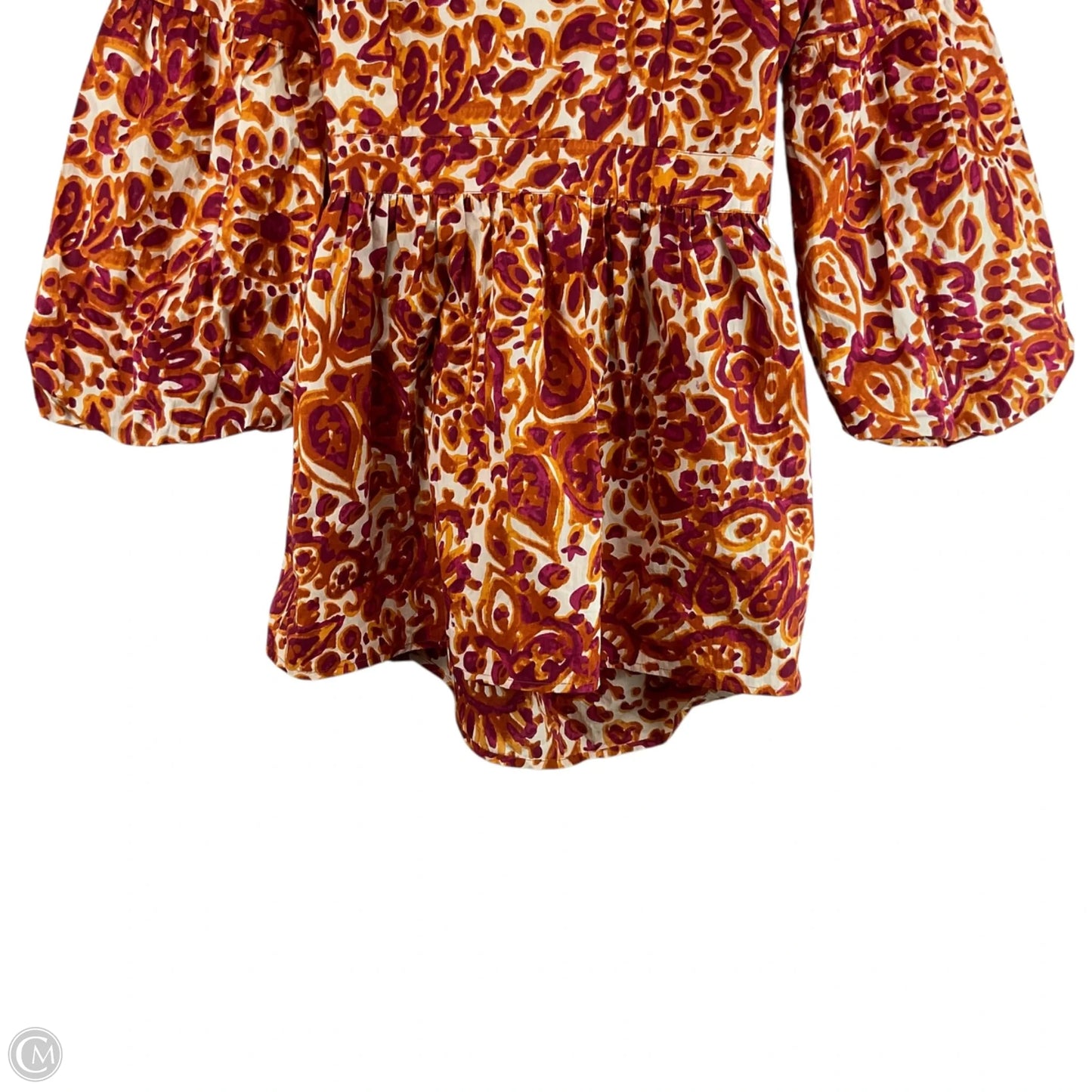 Dress Casual Short By Anthropologie In Orange & Purple, Size: M