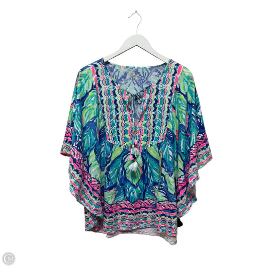 Top Short Sleeve Designer By Lilly Pulitzer In Blue, Size: L