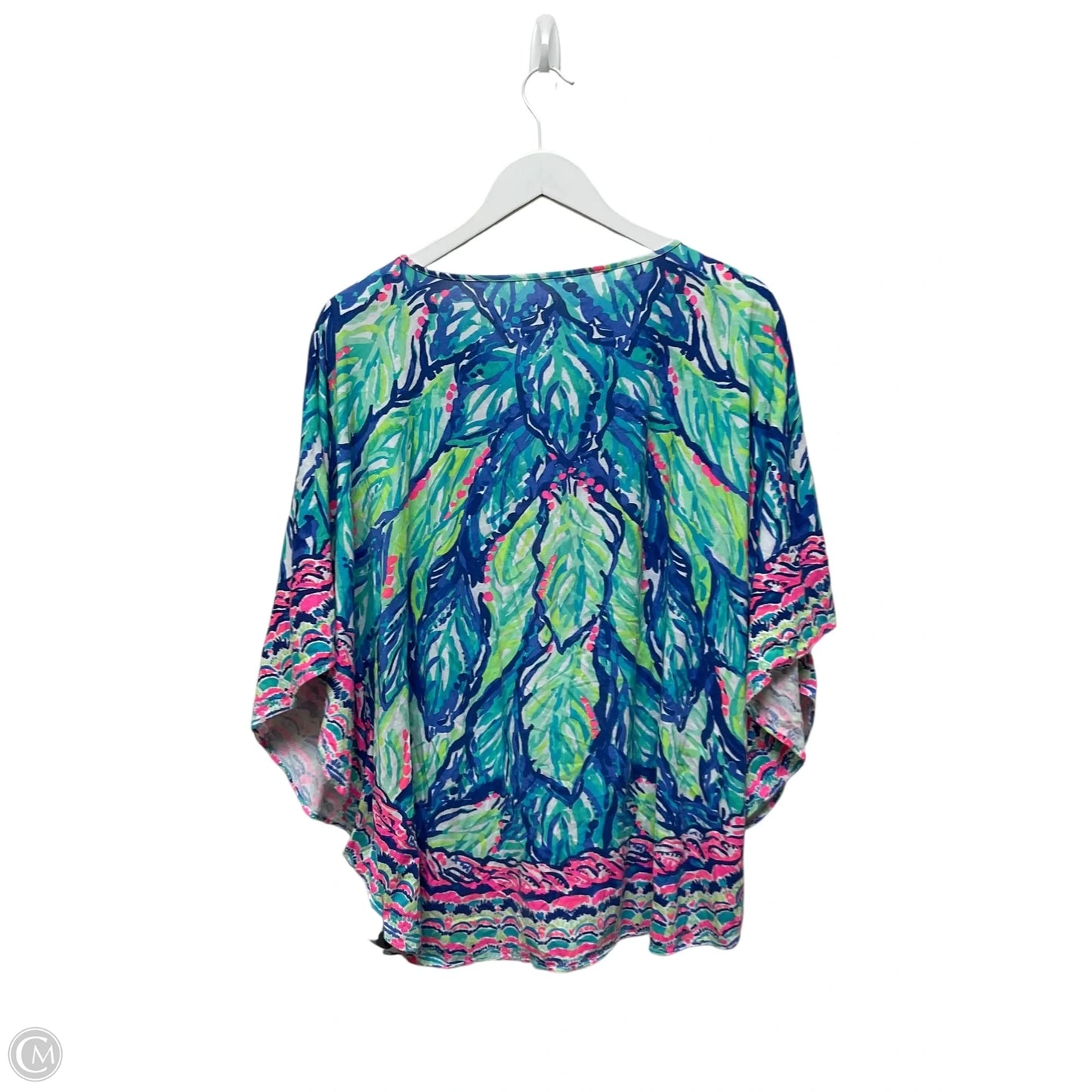 Top Short Sleeve Designer By Lilly Pulitzer In Blue, Size: L