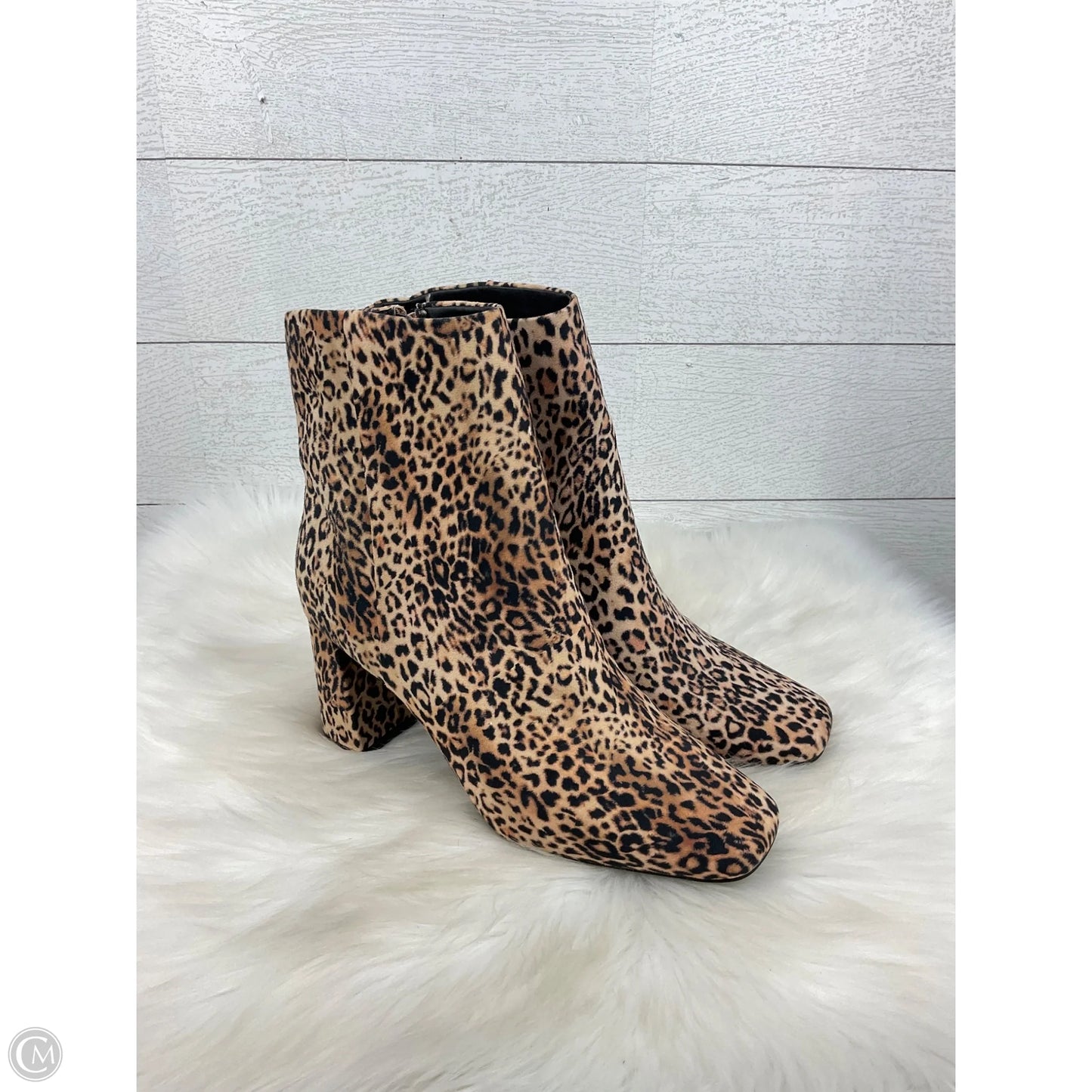 Boots Ankle Heels By Sugar In Animal Print, Size: 9.5