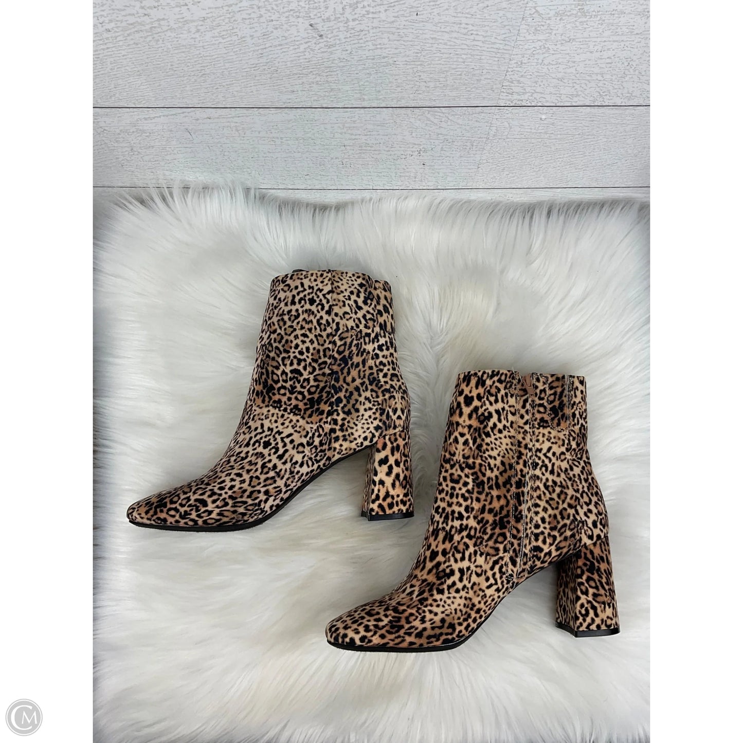Boots Ankle Heels By Sugar In Animal Print, Size: 9.5