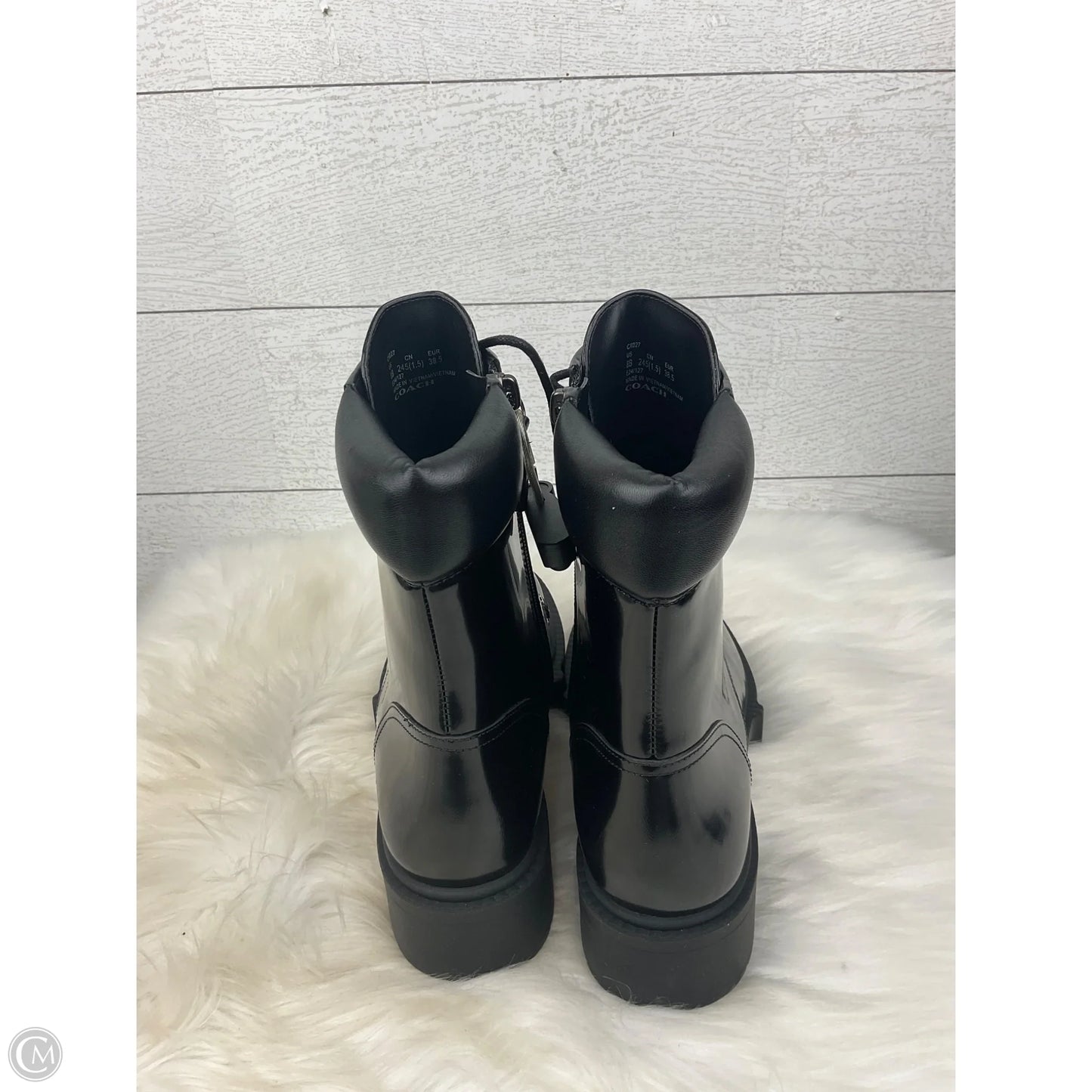 Boots Designer By Coach In Black, Size: 8