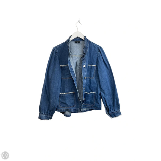 Jacket Denim By Miou Muse In Blue Denim, Size: L