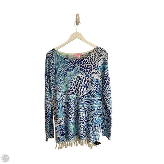 Top Long Sleeve Designer By Lilly Pulitzer In Blue, Size: M