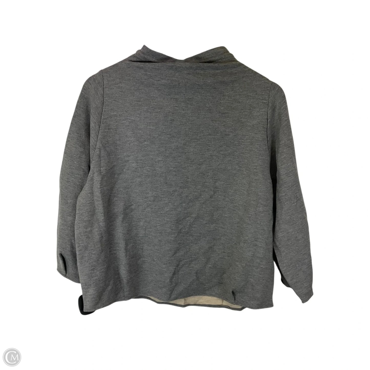 Athletic Top Long Sleeve Collar By Theory In Grey, Size: M