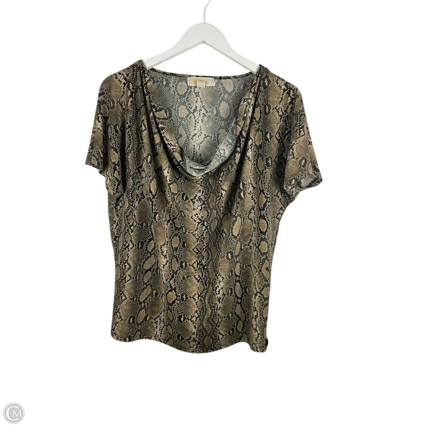 Top Short Sleeve By Michael By Michael Kors In Animal Print, Size: L
