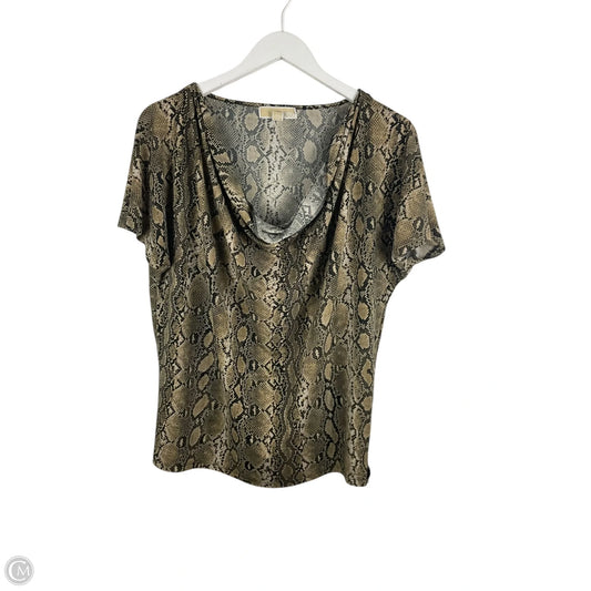 Top Short Sleeve By Michael By Michael Kors In Animal Print, Size: L