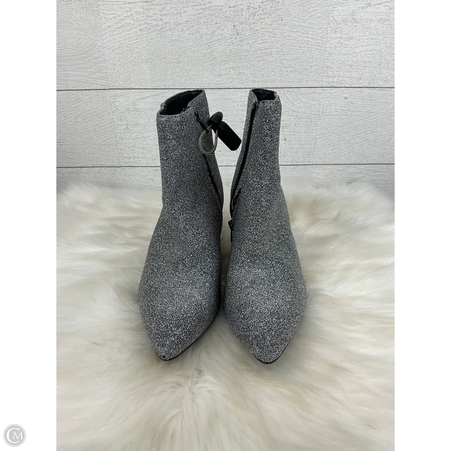 Boots Ankle Heels By Cme In Grey, Size: 8