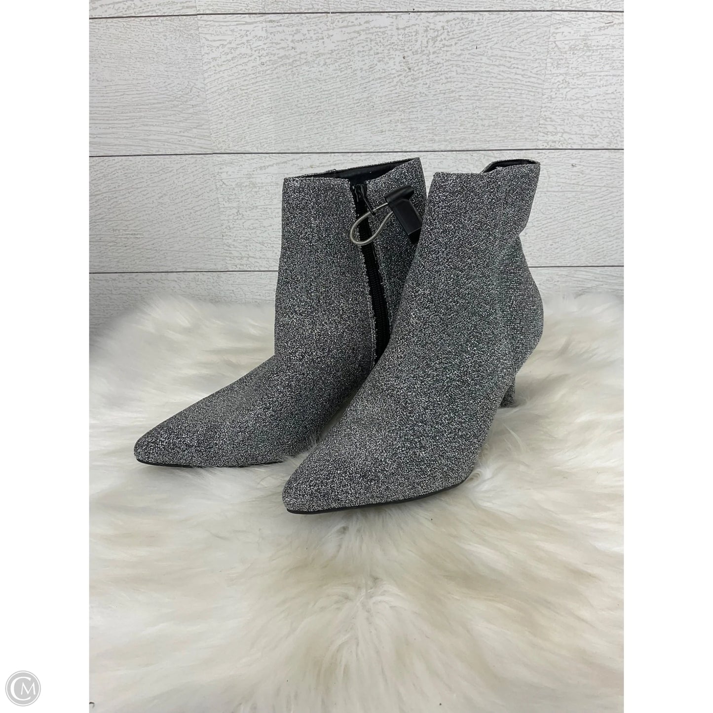 Boots Ankle Heels By Cme In Grey, Size: 8
