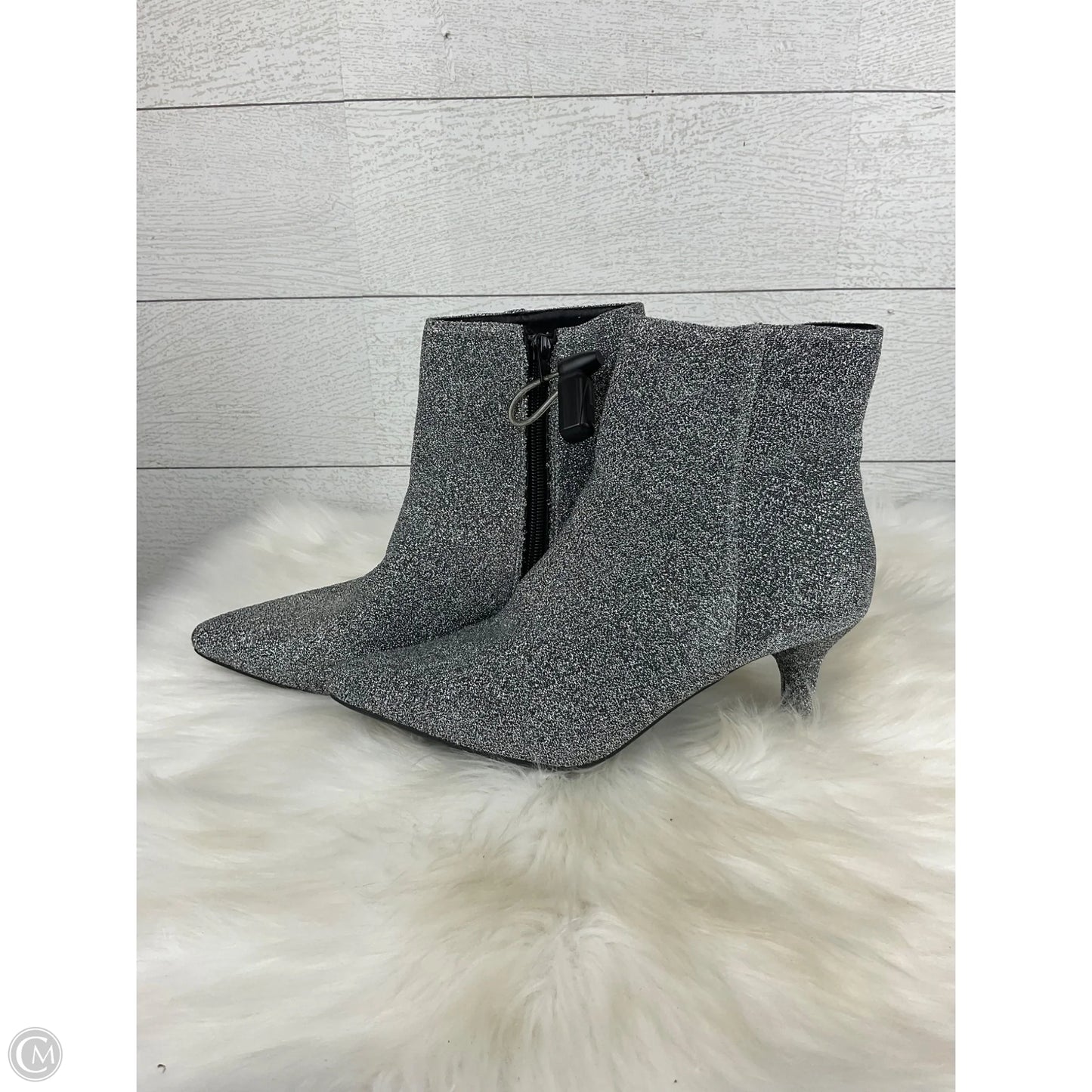 Boots Ankle Heels By Cme In Grey, Size: 8