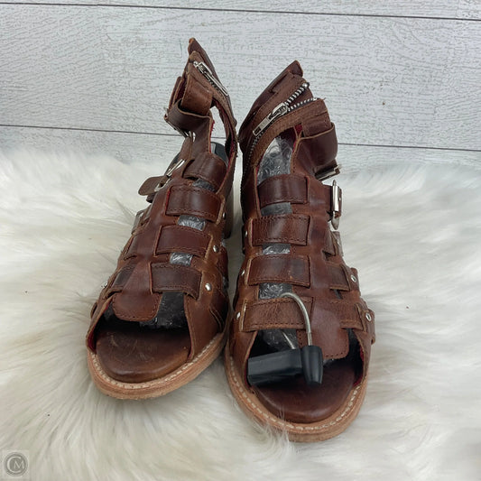 Shoes Heels Block By Freebird In Brown, Size: 9