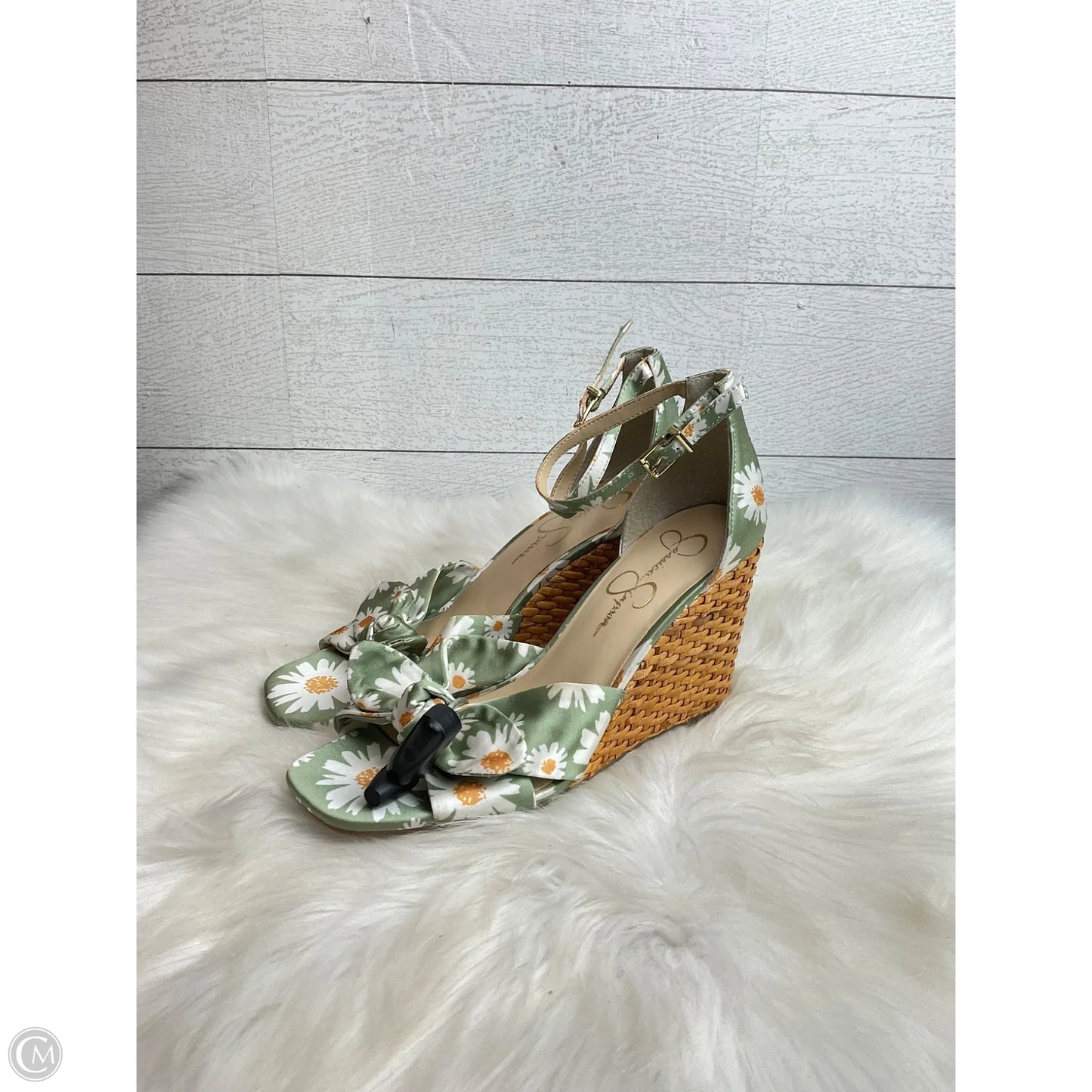 Shoes Heels Wedge By Jessica Simpson In Green, Size: 6.5