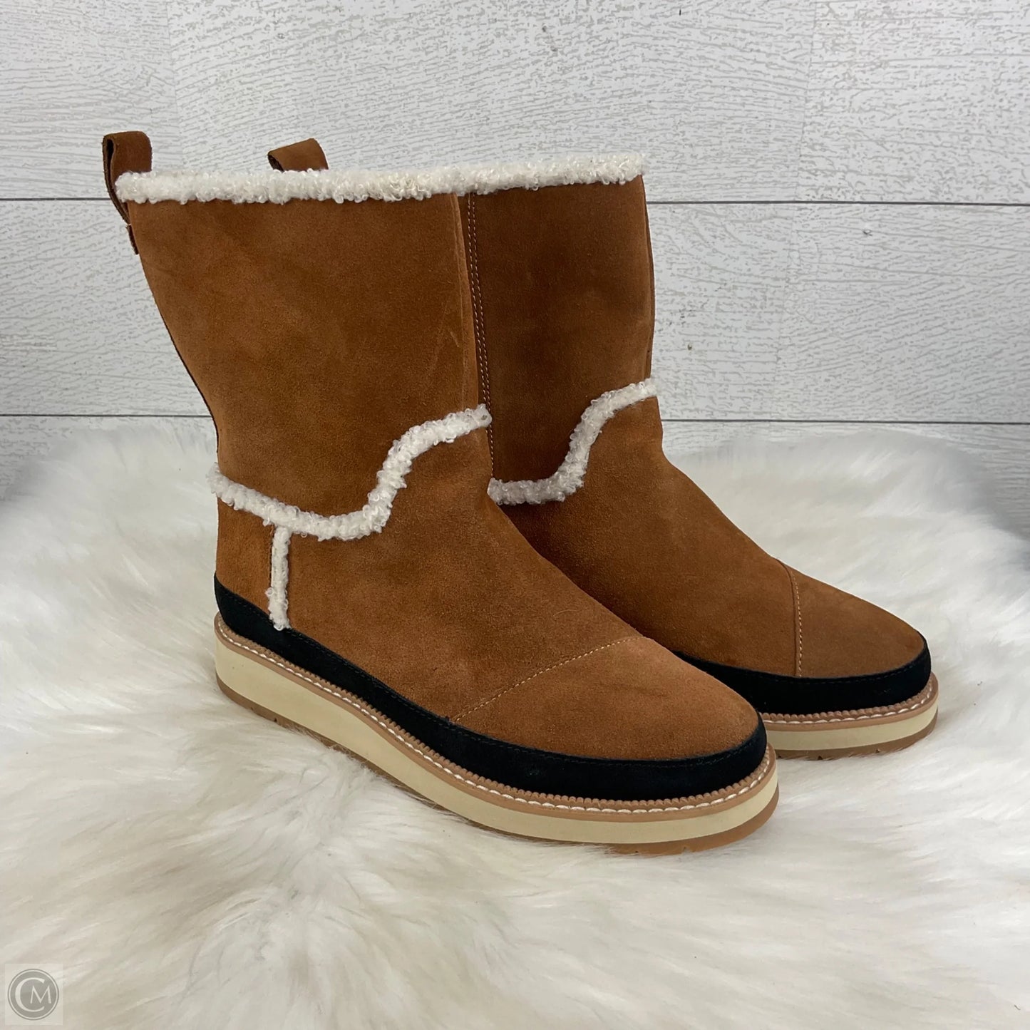 Boots Ankle Flats By Toms In Brown, Size: 5