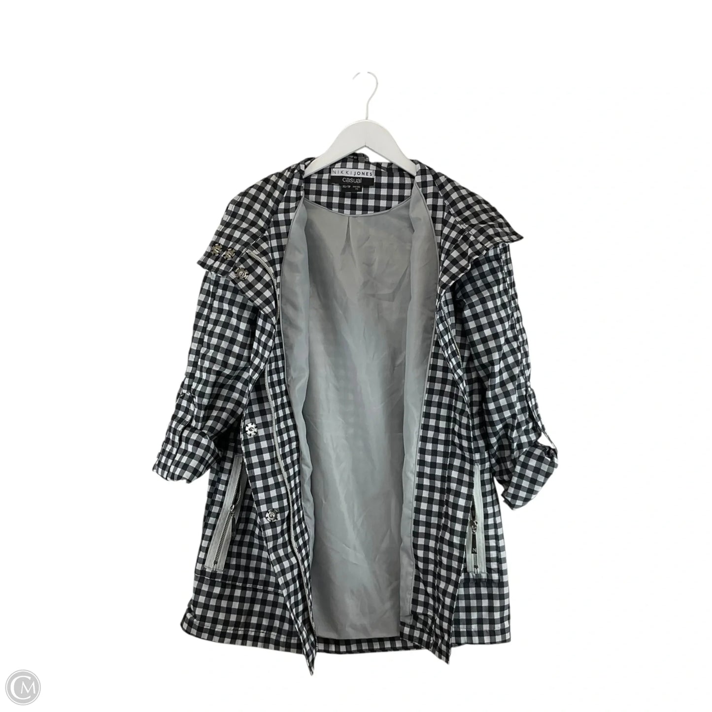 Jacket Windbreaker By Cme In Checkered Pattern, Size: Xs