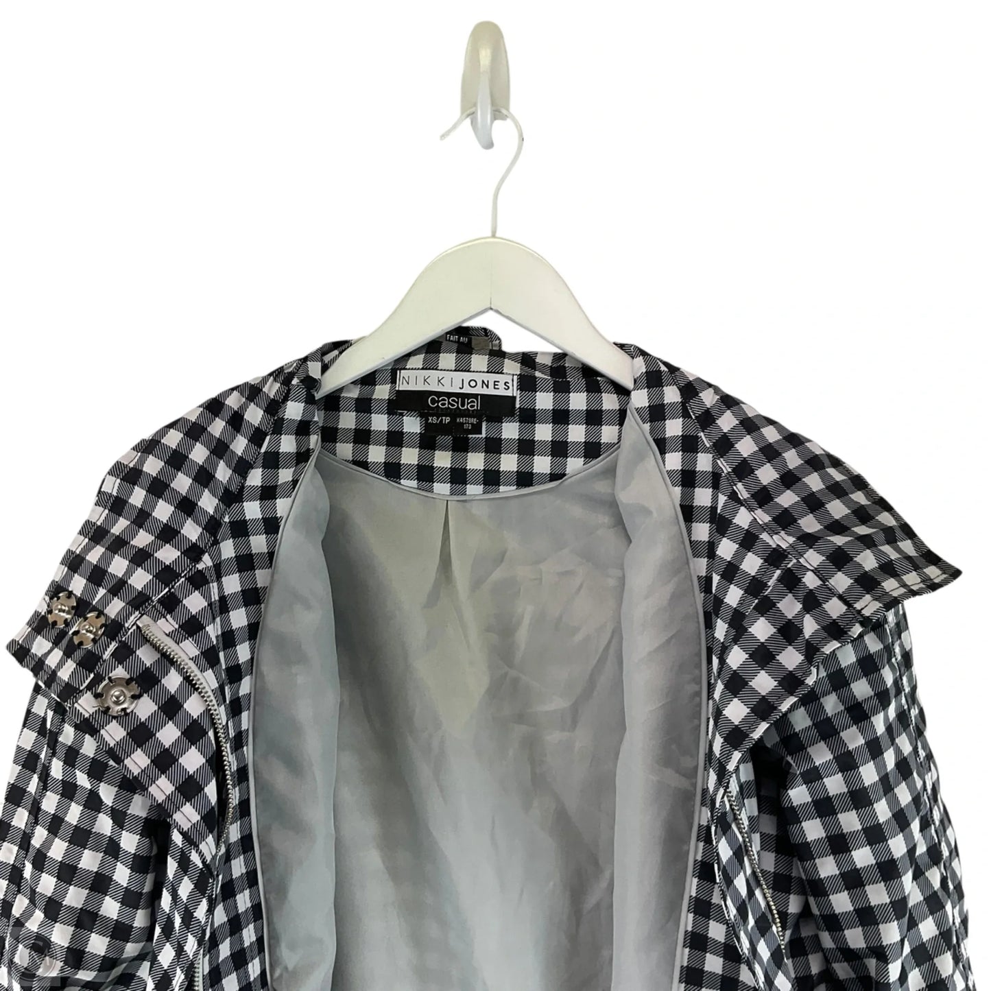 Jacket Windbreaker By Cme In Checkered Pattern, Size: Xs