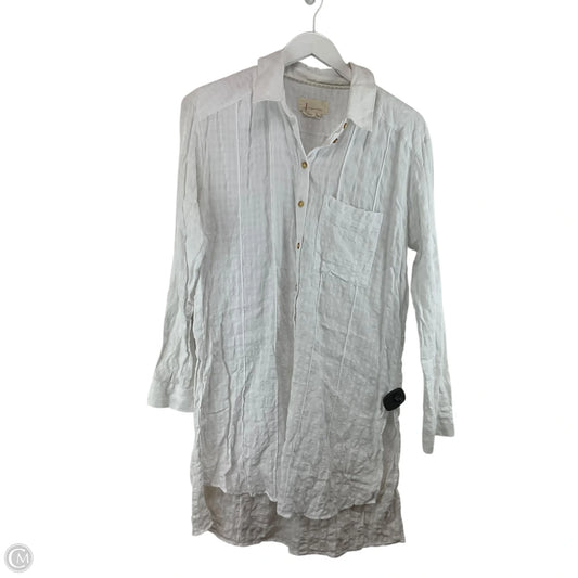 Top Long Sleeve By Anthropologie In White, Size: M