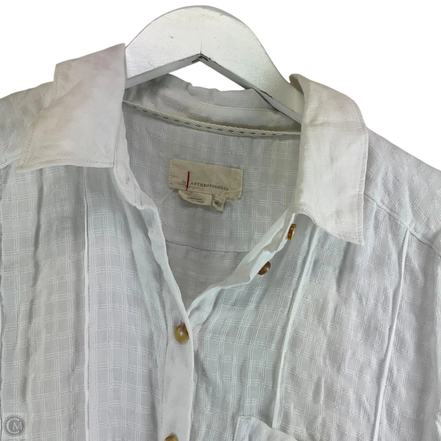 Top Long Sleeve By Anthropologie In White, Size: M