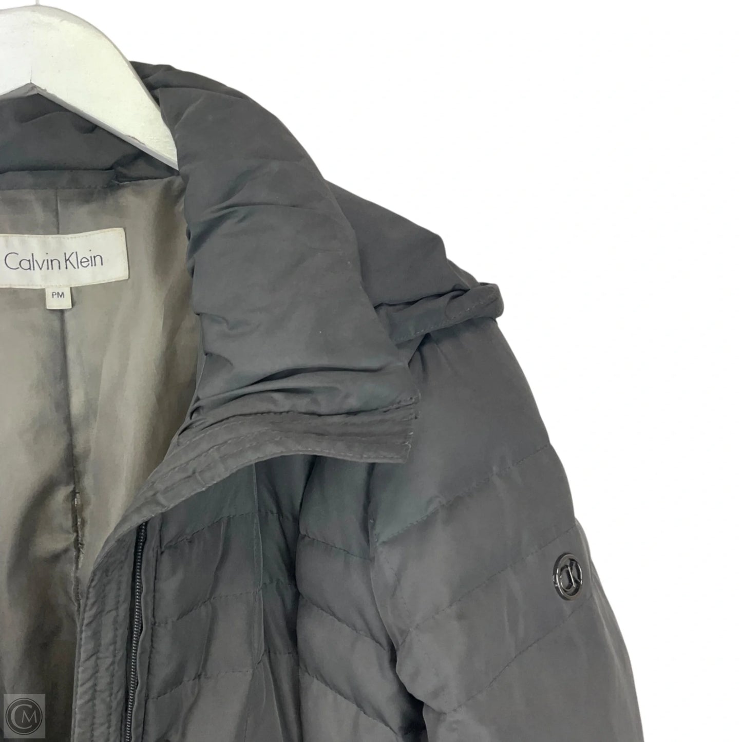 Coat Puffer & Quilted By Calvin Klein In Grey, Size: Mp
