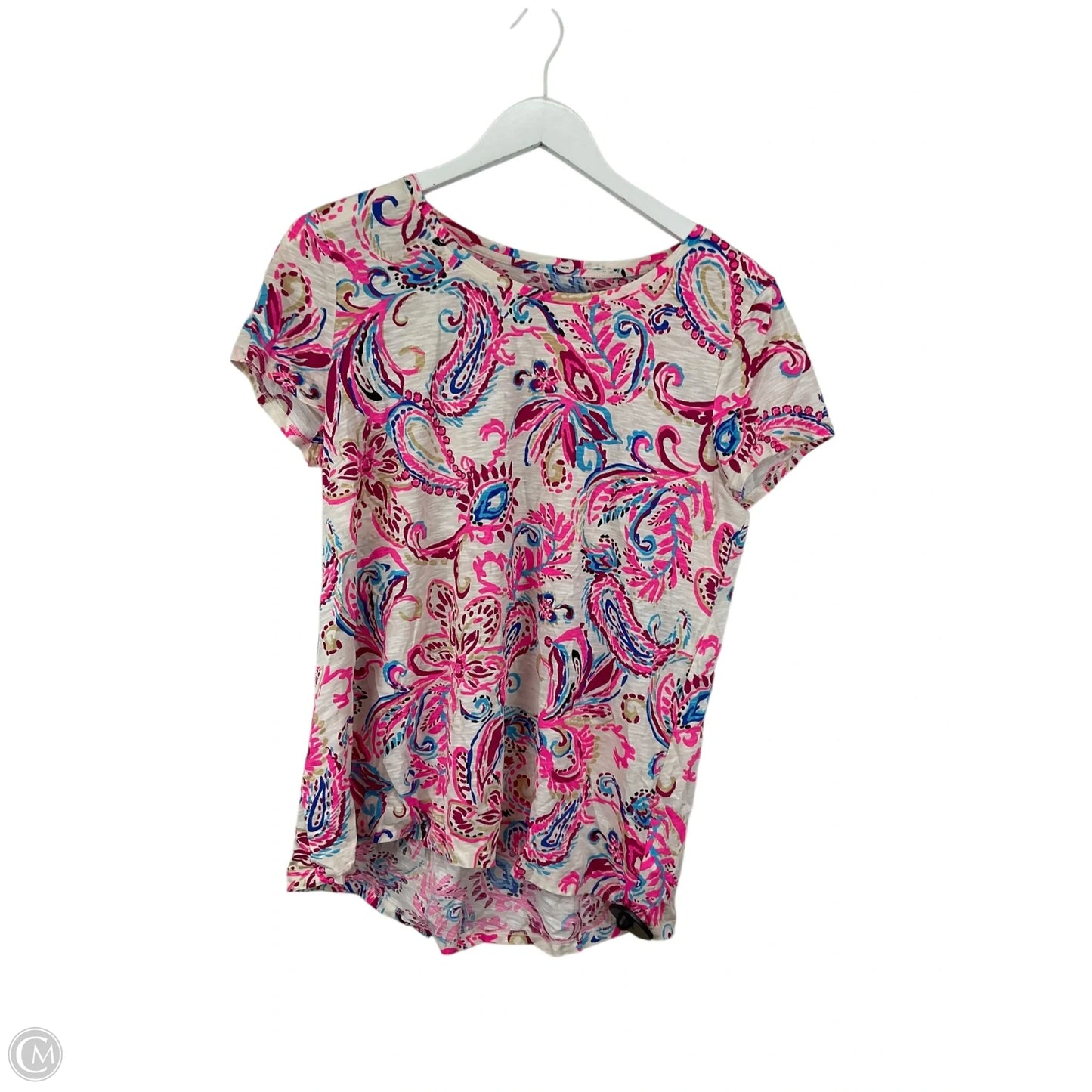 Top Short Sleeve Designer By Lilly Pulitzer In Pink, Size: L