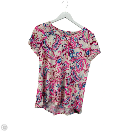 Top Short Sleeve Designer By Lilly Pulitzer In Pink, Size: L