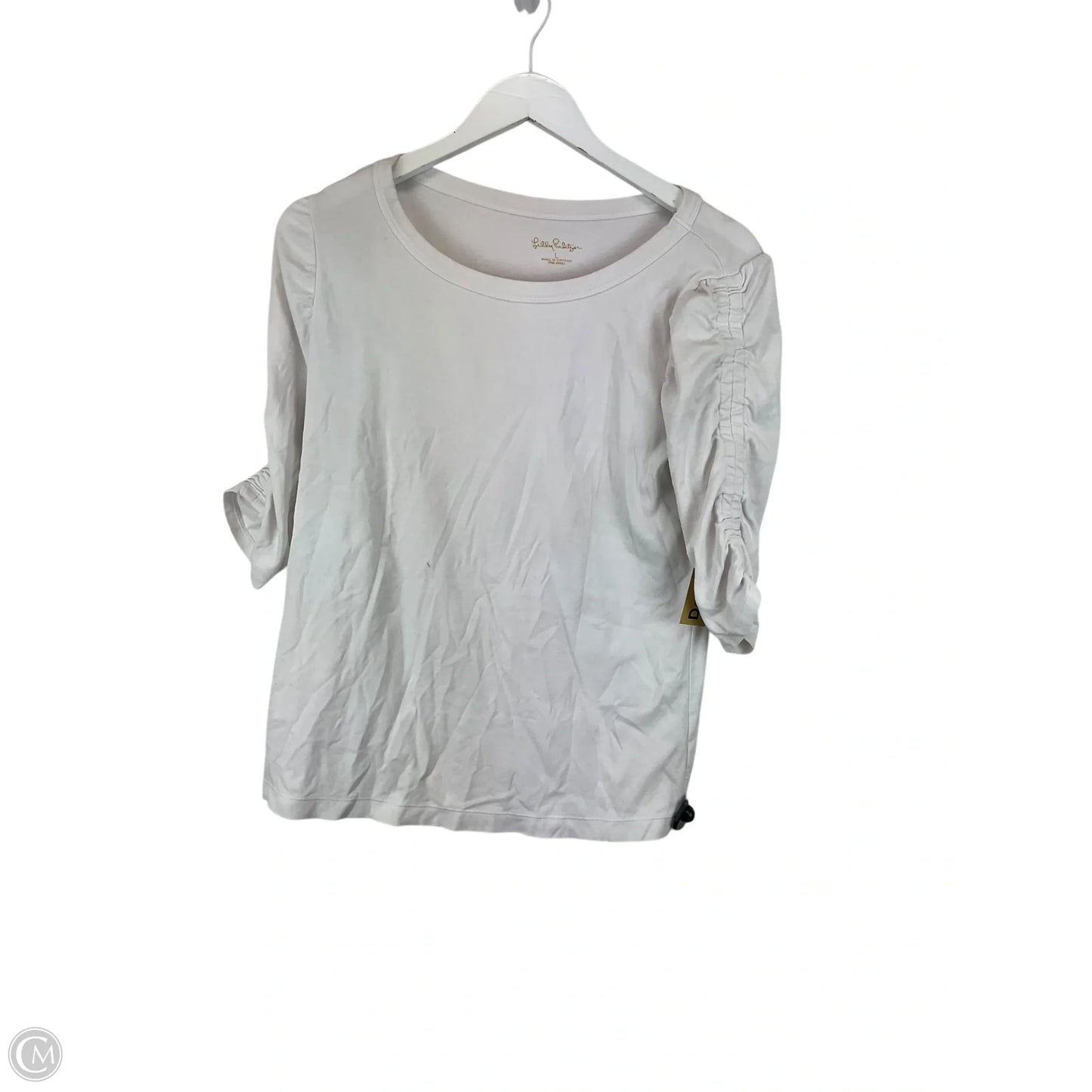 Top Short Sleeve Designer By Lilly Pulitzer In White, Size: L