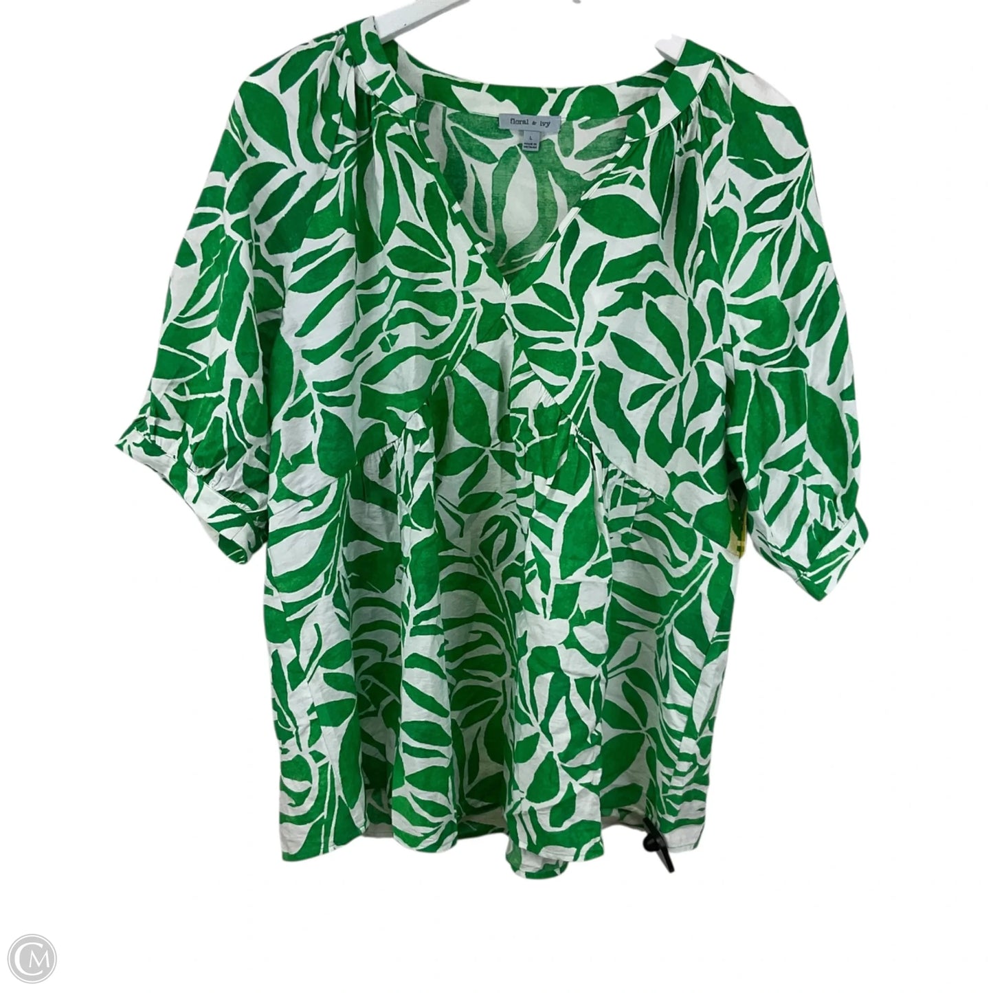 Top Short Sleeve By Clothes Mentor In Green, Size: L