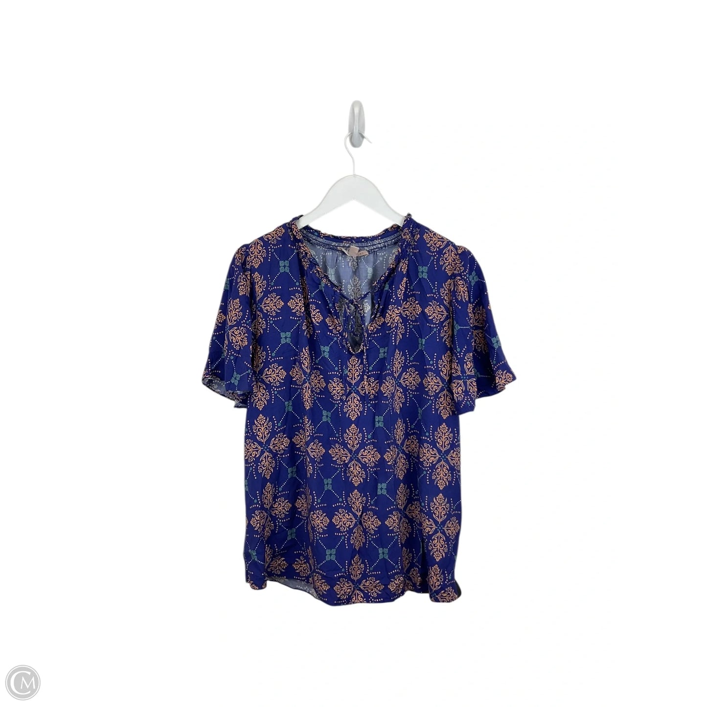 Top Short Sleeve By Philosophy In Blue, Size: 1x