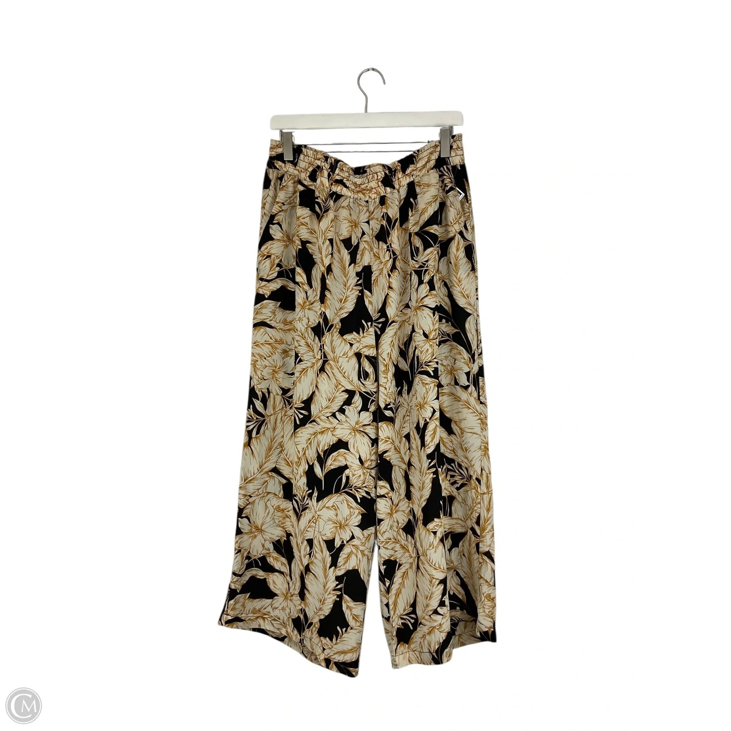 Pants Wide Leg By Rose And Olive In Brown & Cream, Size: L