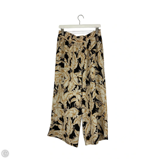 Pants Wide Leg By Rose And Olive In Brown & Cream, Size: L