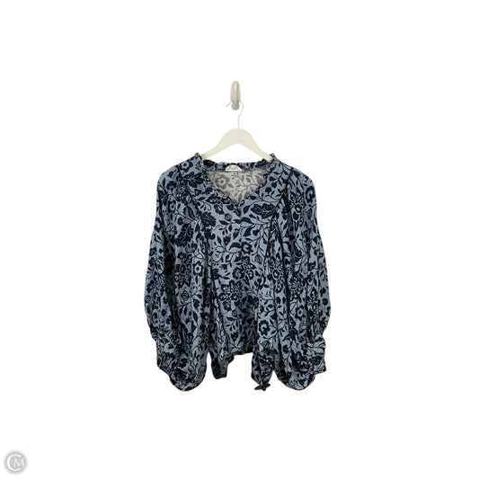 Top Long Sleeve By &merci In Blue, Size: M
