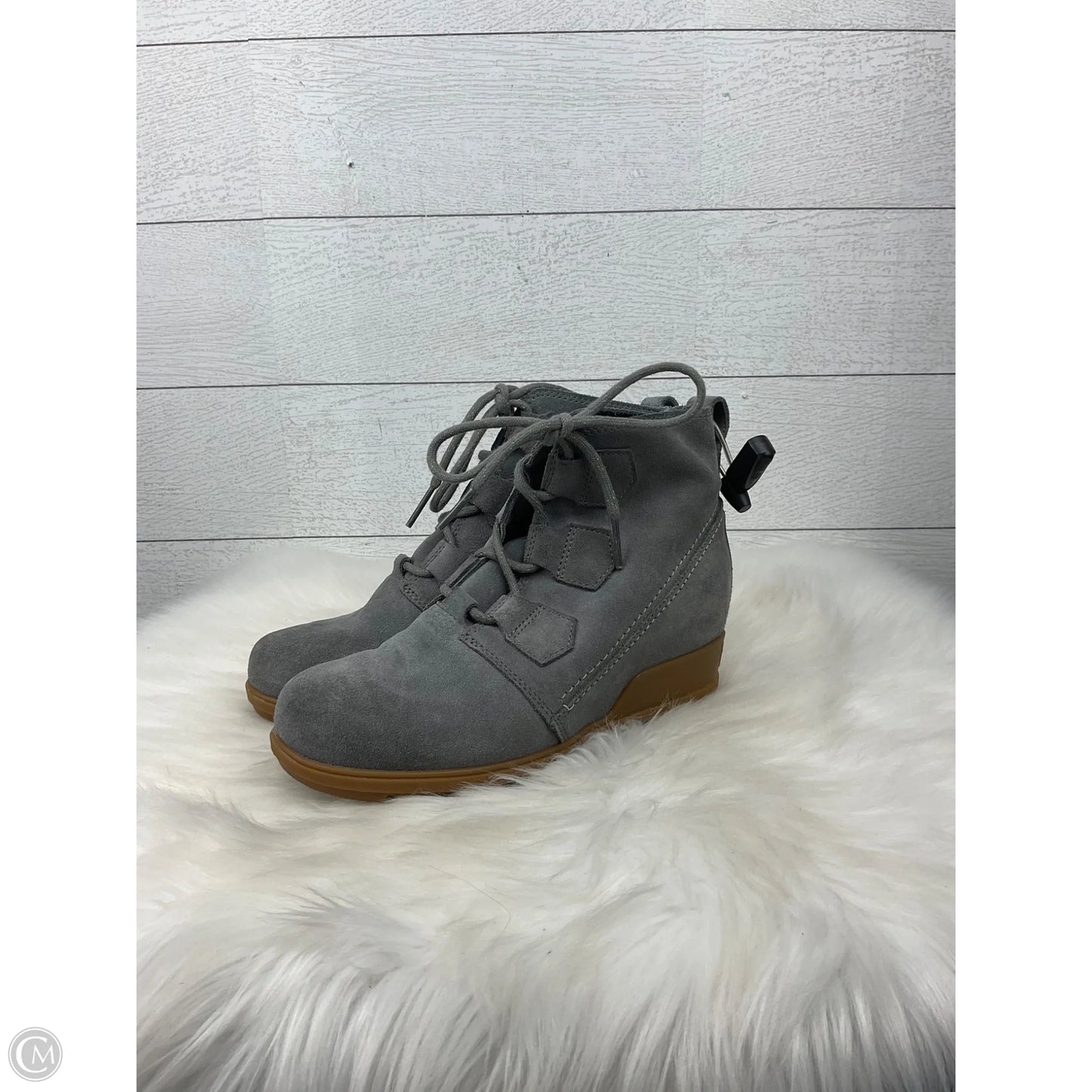 Boots Ankle Heels By Sorel In Grey, Size: 8