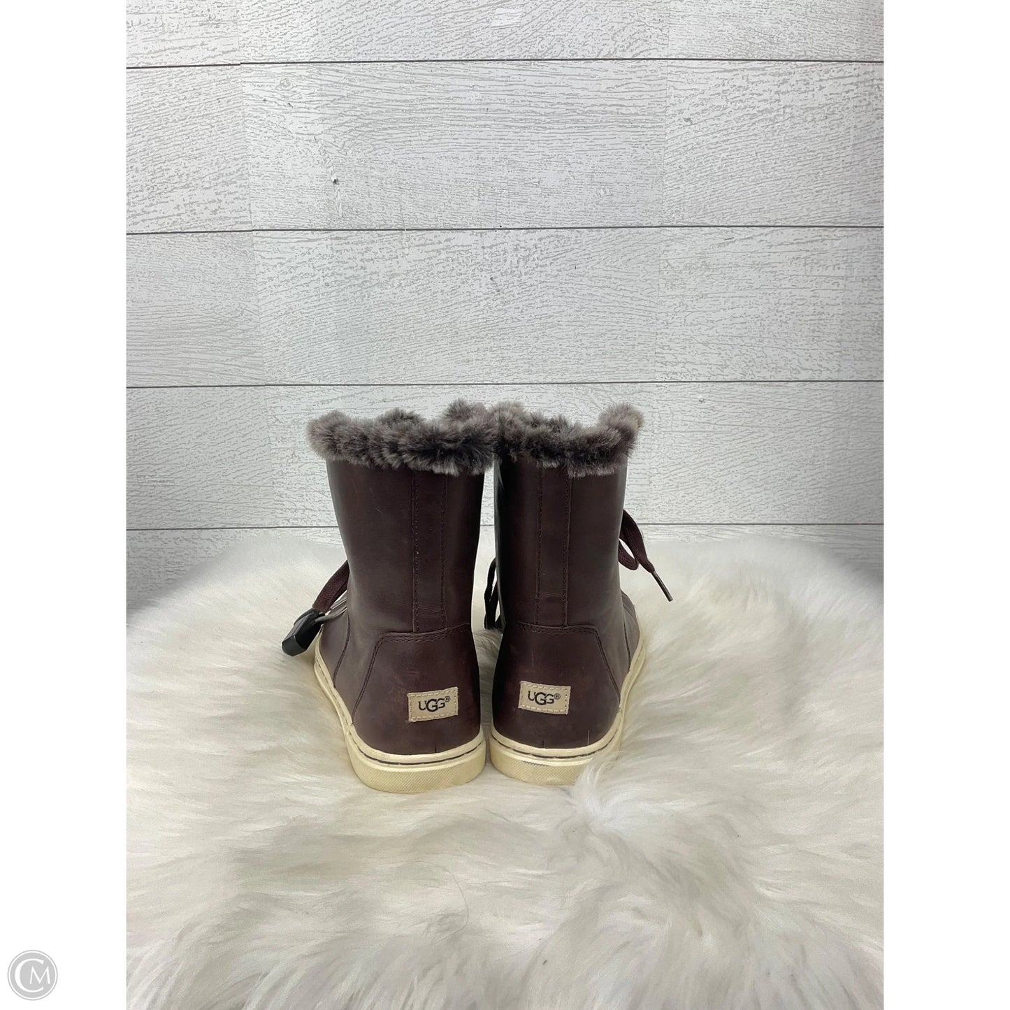 Boots Designer By Ugg In Brown, Size: 6.5