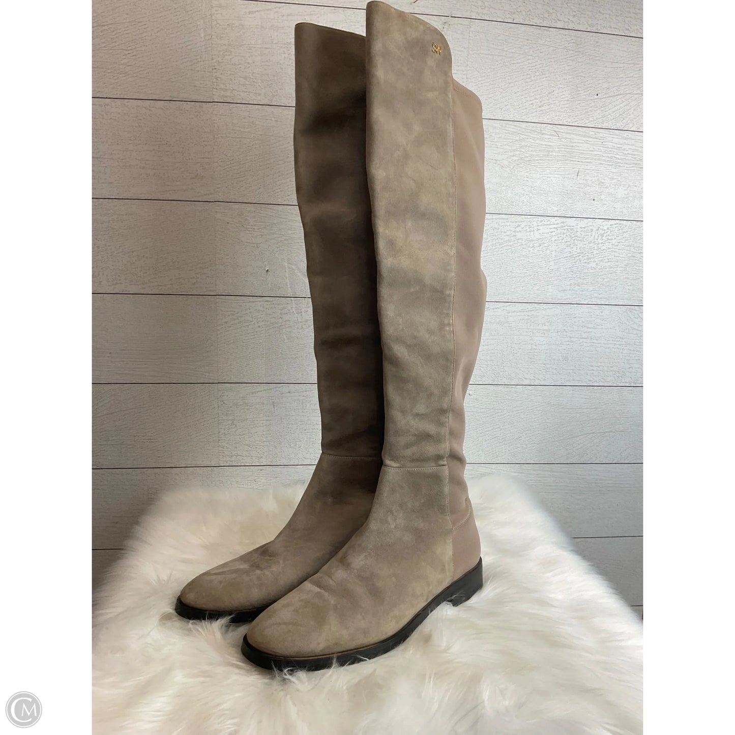 Boots Designer By Stuart Weitzman In Grey, Size: 10.5