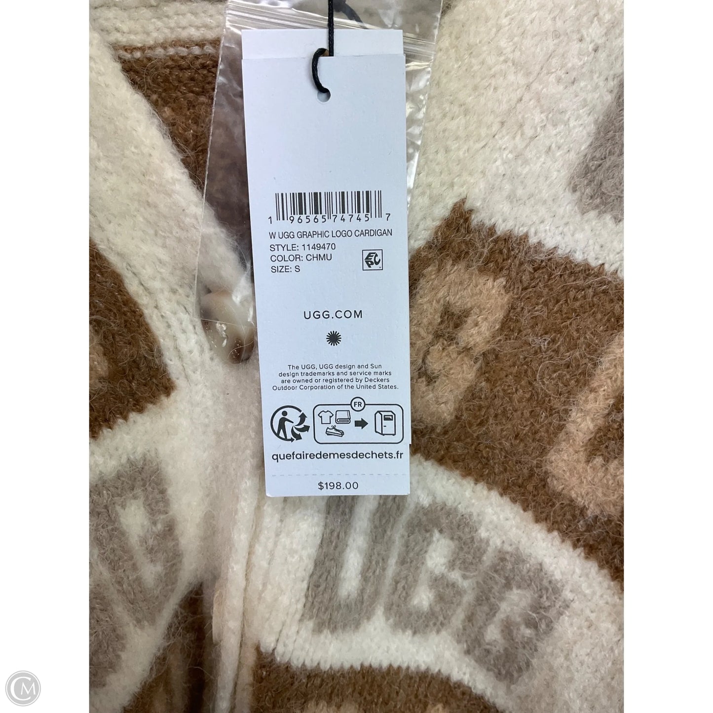 Sweater Cardigan Designer By Ugg In Brown, Size: S