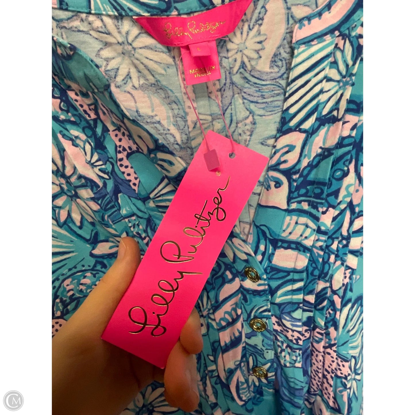 Top Sleeveless Designer By Lilly Pulitzer In Blue, Size: L