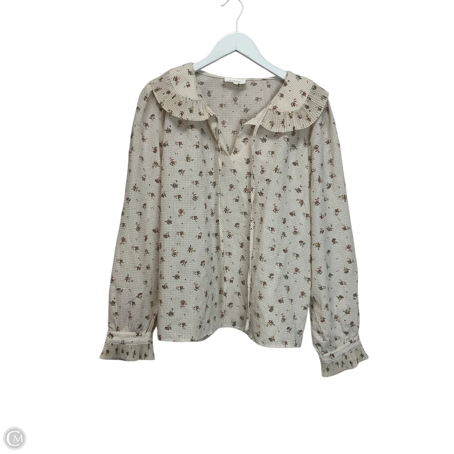 Top Long Sleeve By Bohme In Tan, Size: L
