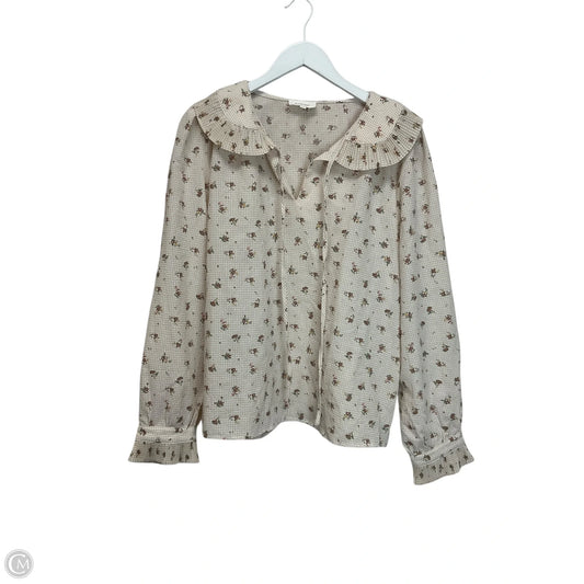 Top Long Sleeve By Bohme In Tan, Size: L