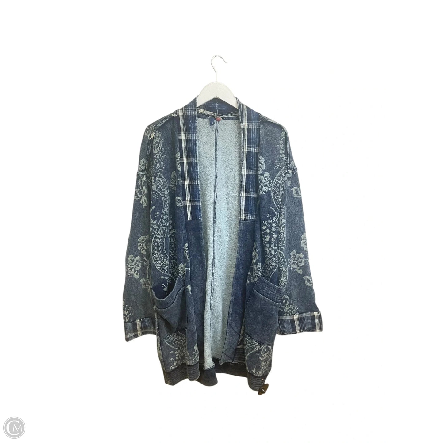 Sweater Cardigan By Pilcro In Blue Denim, Size: L