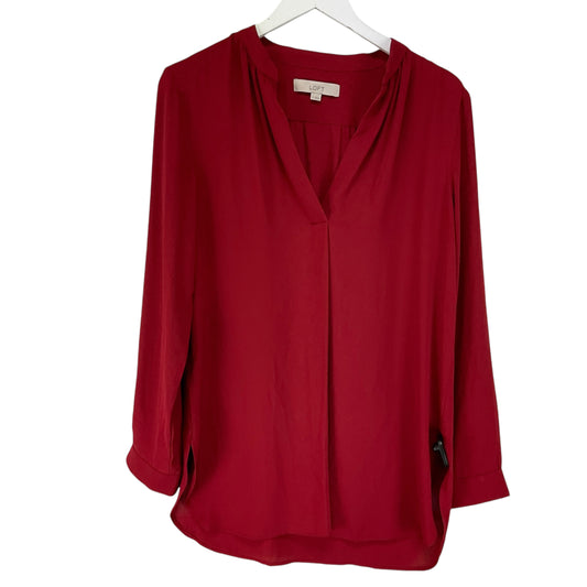 Top Long Sleeve By Loft O In Red, Size: M