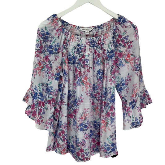 Floral Print Top Long Sleeve Counterparts, Size S